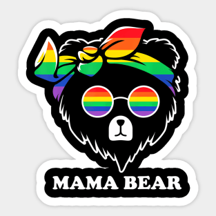 Pride Month Mama Bear LGBT  Flag Proud Sticker